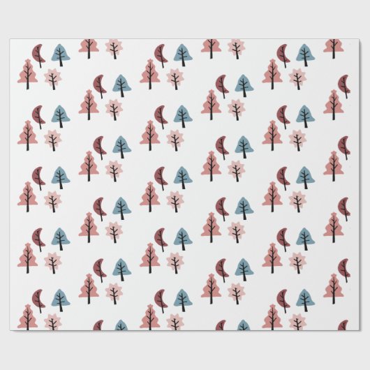 Eenvoudige kerstboomfeestdag cadeaupapier (Vlak)