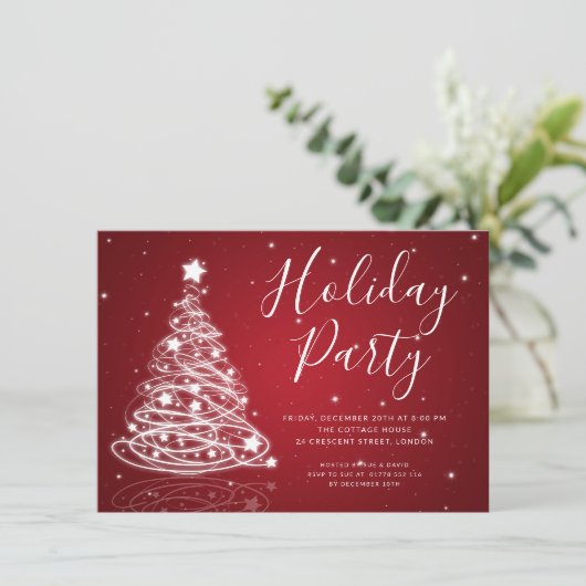 Eenvoudige kerstboomfeestdag  kaart (Staand voorkant)