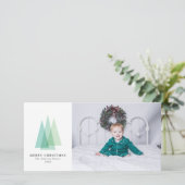Eenvoudige kerstboomfotokaart feestdagenkaart (Staand voorkant)