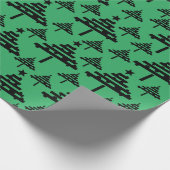 Eenvoudige kerstboompatroonzwarte feestdag cadeaupapier (Hoek)