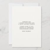 Eenvoudige kerstboomtypemachine feestdagenkaart (Achterkant)