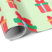 Eenvoudige Kerstcadeau Dozen Patroon Cadeaupapier (Rol Hoek)