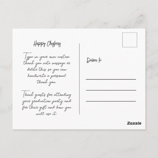 Eenvoudige kerstdag briefkaart (Achterkant)