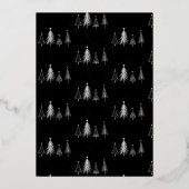 Eenvoudige Kerstdennenboom | Zwarte Kerstparty Folie Uitnodiging (Achterkant)