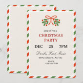 Eenvoudige Kerstfeest Uitnodiging (Voorkant / Achterkant)