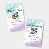 Eenvoudige kerstfeest website barcode QR voeg naam Badge (Voor- en achterkant)