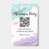 Eenvoudige kerstfeest website barcode QR voeg naam Badge (Achterkant)