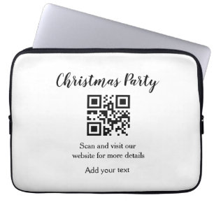 Eenvoudige kerstfeest website barcode QR voeg naam Laptop Sleeve