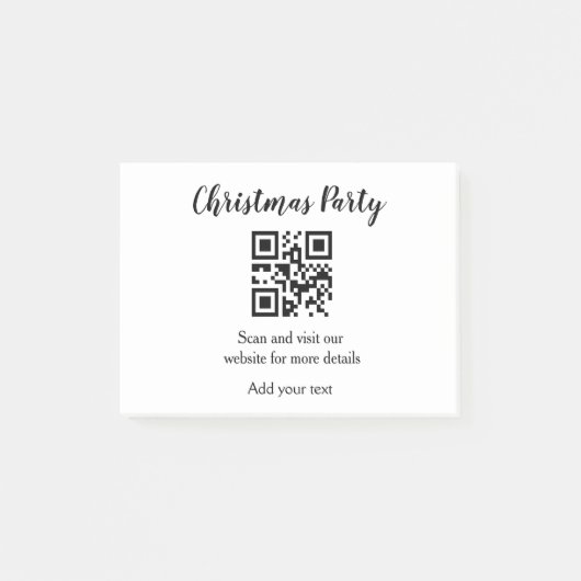 Eenvoudige kerstfeest website barcode QR voeg naam Post-it® Notes (Voorkant)
