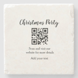 Eenvoudige kerstfeest website barcode QR voeg naam Stenen Onderzetter