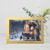 Eenvoudige kerstfeestdag | FOTO Feestdagenkaart (Staand voorkant)