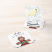 Eenvoudige kerstfeestdag in Gingerbrood Kartonnen Onderzetters (Insitu)