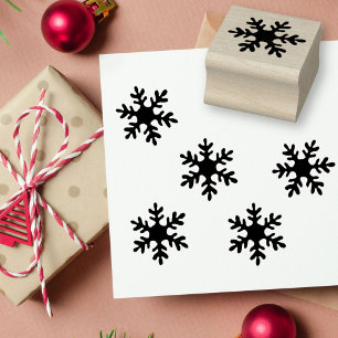 Eenvoudige kerstfeestdag in Snowflake Rubberstempel