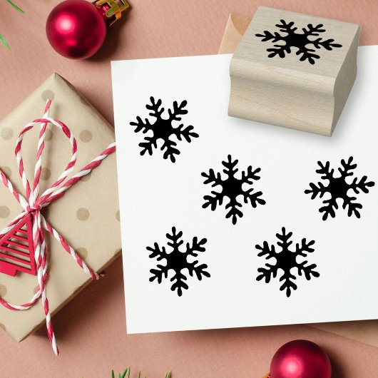 Eenvoudige kerstfeestdag in Snowflake Rubberstempel