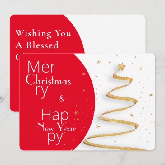 Eenvoudige kerstfeestdag met Typografie (Voorkant / Achterkant)