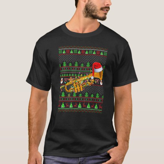 Eenvoudige kerstfeestelijke feestelijke feestelijk t-shirt (Voorkant)