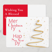 Eenvoudige kerstfeestjes met een typografie die Ka (Voorkant / Achterkant)