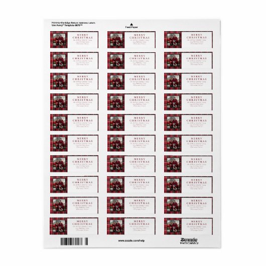 Eenvoudige kerstfoto afgespeeld etiket (Full Sheet)