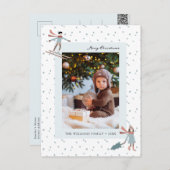 Eenvoudige kerstfoto briefkaart (Voorkant / Achterkant)