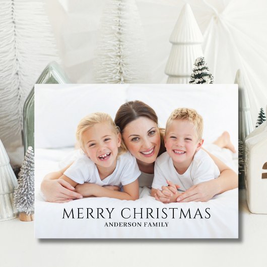 Eenvoudige kerstfoto feestdagenkaart