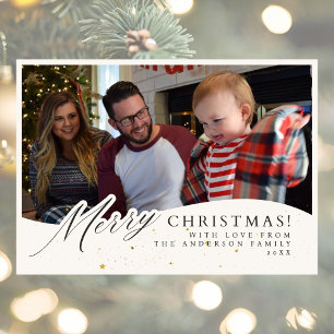 Eenvoudige kerstfoto feestdagenkaart