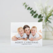 Eenvoudige kerstfoto feestdagenkaart (Staand voorkant)