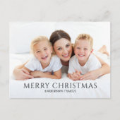Eenvoudige kerstfoto feestdagenkaart (Voorkant)