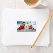 Eenvoudige kerstfoto Gepersonaliseerd retouradres Etiket (Insitu)