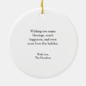 Eenvoudige kerstfoto Groeten Ornament (Achterkant)