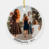 Eenvoudige kerstfoto keramisch ornament (Achterkant)