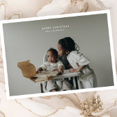 Eenvoudige kerstfoto Lijst aangepaste tekst groet Feestdagenkaart