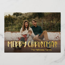 Eenvoudige kerstfoto met volledige kerstfoto Gold