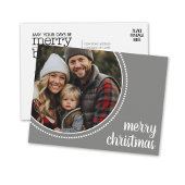 Eenvoudige kerstfoto Polka Dot Border Feestdagenkaart