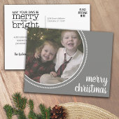 Eenvoudige kerstfoto Polka Dot Border Feestdagenkaart