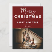 Eenvoudige kerstfoto | Rood Feestdagenkaart (Voorkant)