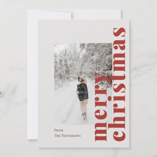 Eenvoudige kerstfoto vakantie Kaart (Voorkant)