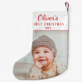 Eenvoudige kerstfoto van Baby Kleine Kerstsok (Achterkant)