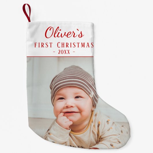 Eenvoudige kerstfoto van Baby Kleine Kerstsok (Voorkant)