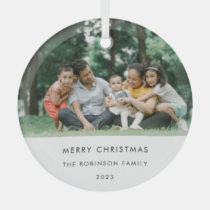 Eenvoudige kerstfoto van Elegant Glas Ornament
