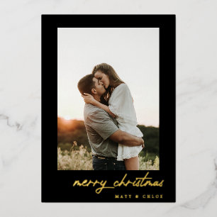 Eenvoudige kerstfoto voor Merry Folie Feestdagenkaart