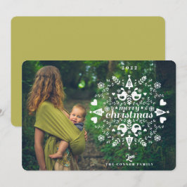 Eenvoudige kerstfotofeestkaart voor mensen feestdagenkaart