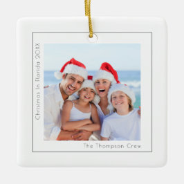 Eenvoudige kerstfoto's in Florida Year Keramisch Ornament
