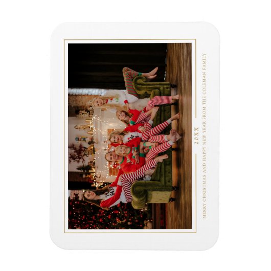 Eenvoudige kerstfotoserie met prettige feestdagen magneet (Verticaal)