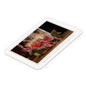 Eenvoudige kerstfotoserie met prettige feestdagen magneet (Linkerzijde)