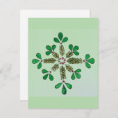 Eenvoudige Kerstgroen Feestdagenkaart (Voorkant / Achterkant)