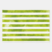 Eenvoudige kerstgroene strepe Waterverf Moderne Inpakpapier Vel (Voorkant)
