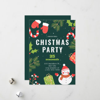 Eenvoudige kerstgroet Kerstfeest rood & groen grap Feestdagenkaart