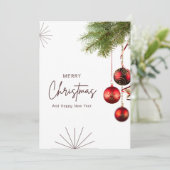 Eenvoudige kerstkaart bedankkaart (Staand voorkant)