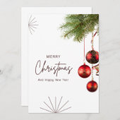 Eenvoudige kerstkaart bedankkaart (Voorkant / Achterkant)