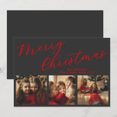 Eenvoudige kerstkaart met drie foto's (Voorkant / Achterkant)